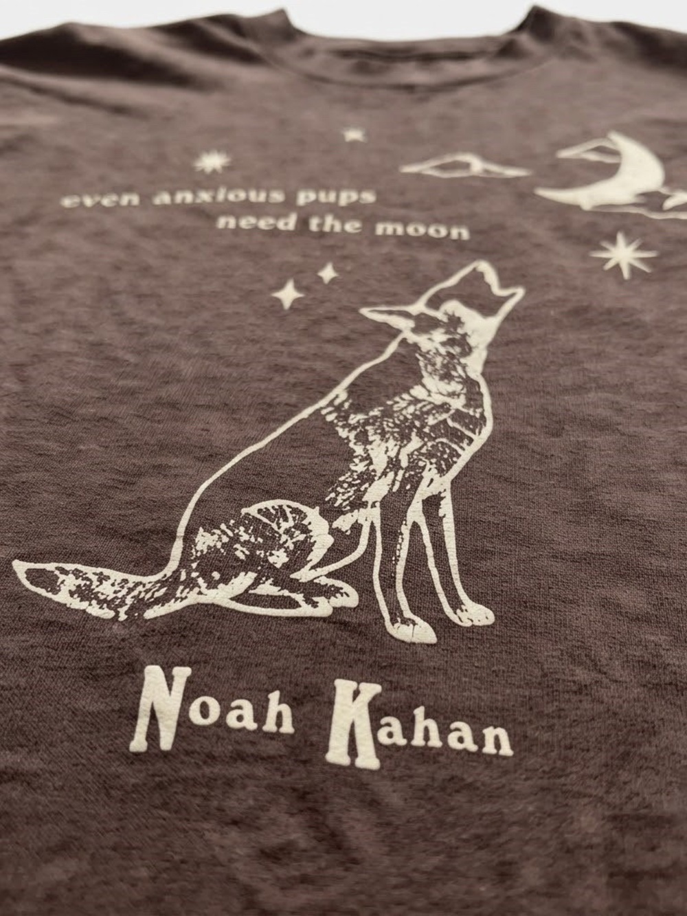 Gildan  'Even Anxious Pups Need the Moon' Brown Graphic Tee - Picture 2 of 2